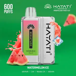 Watermelon Ice  By Hayati® Miniature 600 Prefilled Pod Disposable Vape